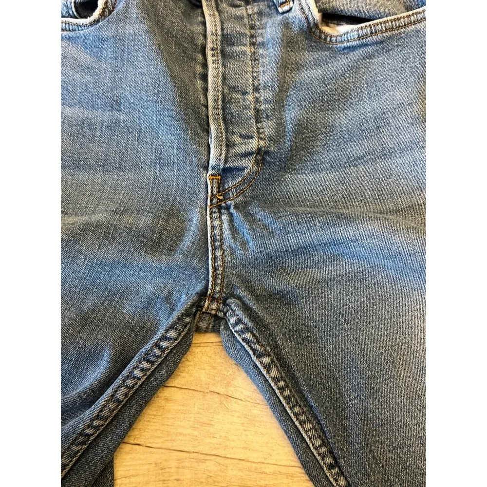 RE/DONE Originals High Rise Straight Leg‎ Button Fly Blue Jeans Size 28